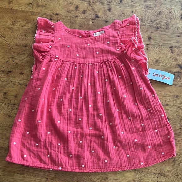 New! Cat & Jack 2pc ruffle sleeve tops - Picture 5 of 7